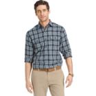 Men's Izod Classic-fit Plaid Twill Performance Button-down Shirt, Size: Small, Turquoise/blue (turq/aqua)