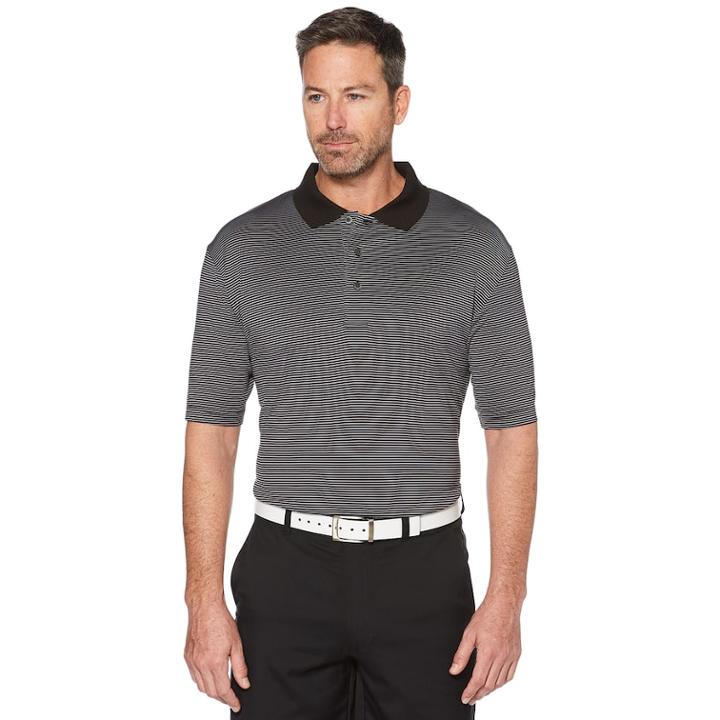 Men's Grand Slam Off Course Championship Striped Golf Polo, Size: Medium, Oxford