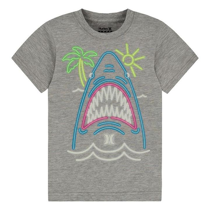 Boys 4-7 Hurley Glow-in-the-dark Neon Shark Tee, Boy's, Size: 5, Grey