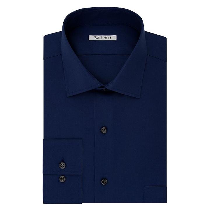 Men's Van Heusen Flex Collar Classic-fit Dress Shirt, Size: 17.5 36/37, Blue Other