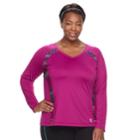 Plus Size Fila Sport&reg; Long Sleeve Basic Movement Tee, Women's, Size: 3xl, Dark Pink