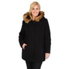 Plus Size Excelled Hooded Faux-wool Jacket, Women's, Size: 1xl, Black