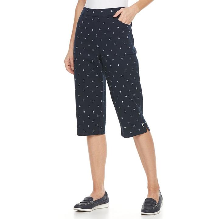 Women's Croft & Barrow&reg; Embellished Skimmer Capris, Size: Xs, Blue