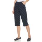 Women's Croft & Barrow&reg; Embellished Skimmer Capris, Size: Xs, Blue
