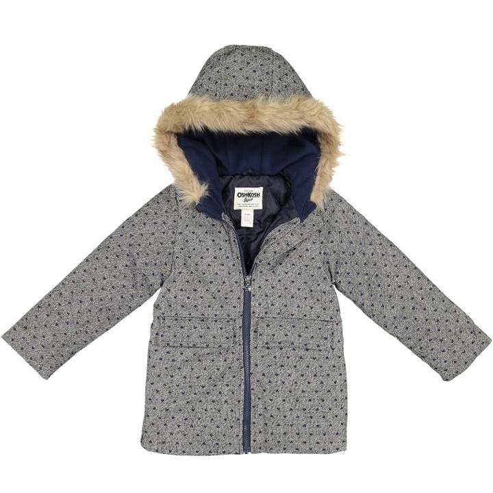 Girls 4-8 Oshkosh B'gosh&reg; Faux-wool Tweed Midweight Jacket, Size: 4-5, Grey