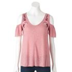 Women's Sonoma Goods For Life&trade; Cold-shoulder Tee, Size: Xxl, Light Red