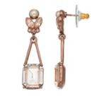 Simply Vera Vera Wang Nickel Free Simulated Crystal Drop Earrings, Women's, Brown