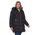 Plus Size Apt. 9&reg; Hood Faux-fur Trim Jacket, Women's, Size: 2xl, Black