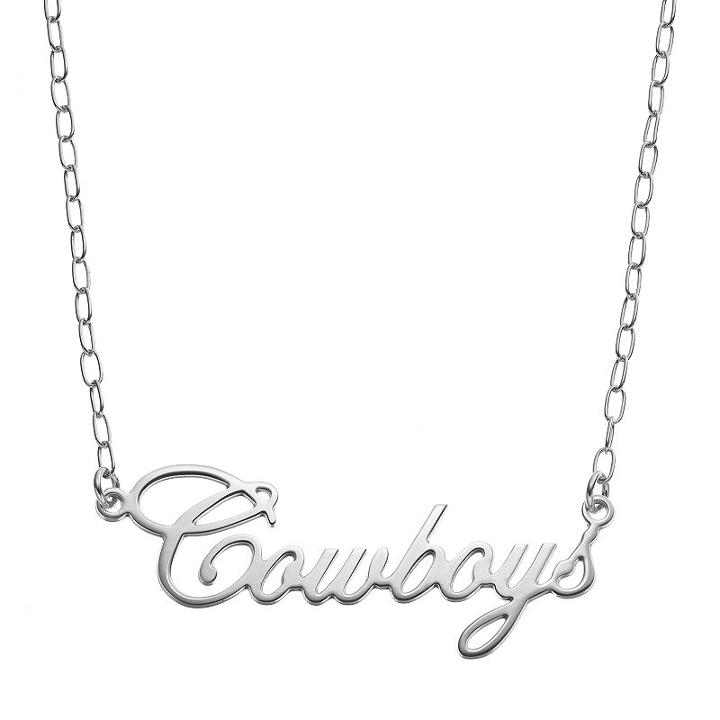 Fiora Sterling Silver Oklahoma State Cowboys Necklace, Women's, Size: 16, Grey