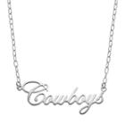 Fiora Sterling Silver Oklahoma State Cowboys Necklace, Women's, Size: 16, Grey