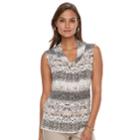 Women's Dana Buchman Knot-front Top, Size: Medium, Black