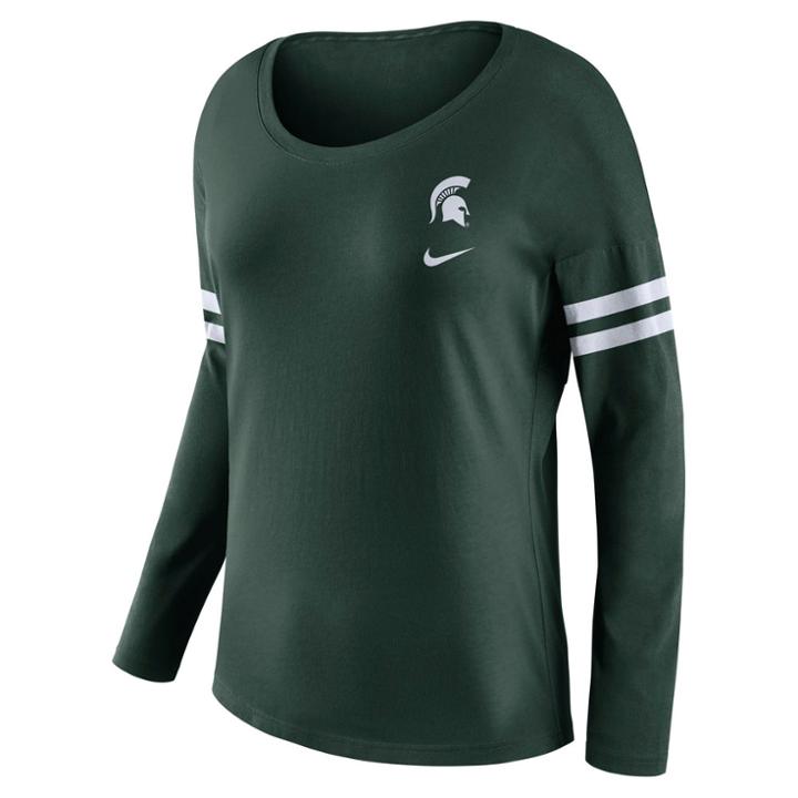 Women's Nike Michigan State Spartans Tailgate Long-sleeve Tee, Size: Xl, Green