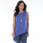Women's Ab Studio Asymmetrical Hem Necklace Tank, Size: Regular, Purple Oth