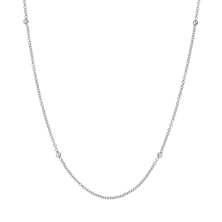 Blue La Rue Cubic Zirconia Stainless Steel Cable Chain Necklace, Women's, Size: 24, Silver