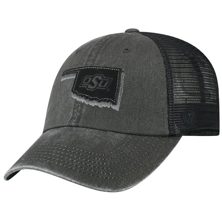Adult Top Of The World Oklahoma State Cowboys Land Vintage-washed Cap, Men's, Black