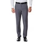 Men's Haggar Eclo Stria Classic-fit Flat-front Dress Pants, Size: 42x30, Med Grey