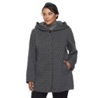 Plus Size Gallery Geometric Fleece Jacket, Women's, Size: 3xl, Grey
