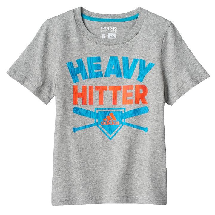 Boys 4-7x Adidas Baseball Graphic Crewneck Tee, Boy's, Size: 5, Grey