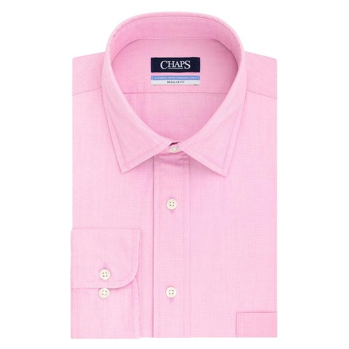 Men's Chaps Authentic Washed Dress Shirt, Size: 17.5-32/33, Light Pink