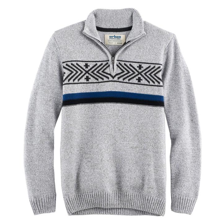 Boys 8-20 Urban Pipeline&reg; Regular-fit Geometric Quarter-zip Pullover, Size: Small, Grey Other