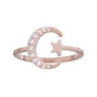 Lc Lauren Conrad Runway Collection Cubic Zirconia Star & Crescent Moon Open Ring, Women's, Size: 7.50, Light Pink