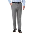 Men's Haggar Premium Comfort Stretch Classic-fit Flat-front Dress Pants, Size: 36x31, Silver