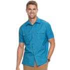 Men's Croft & Barrow&reg; Classic-fit Quick-dry Outdoor Button-down Shirt, Size: Medium, Med Blue