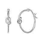 Primrose Sterling Silver Knot Hoop Earrings, Women's, Grey
