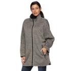 Women's D.e.t.a.i.l.s Sweater Fleece Poncho Jacket, Size: Small, Med Grey