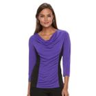 Women's Dana Buchman 3/4-sleeve Cowlneck Top, Size: Xl, Brt Purple
