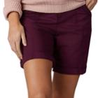 Women's Lee Melody Comfort Waist Poplin Roll-cuff Bermuda Shorts, Size: 8 - Regular, Drk Purple