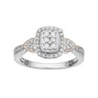 Always Yours Sterling Silver 1/3 Carat T.w. Diamond Halo & Heart Engagement Ring, Women's, Size: 8, White
