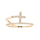 10k Gold 1/6 Carat T.w. Diamond Cross Ring, Women's, Size: 7.50, White