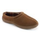 Chaps Men's Suede Plaid Fleece Memory Foam Clog Slippers, Size: Medium, Red/coppr (rust/coppr)