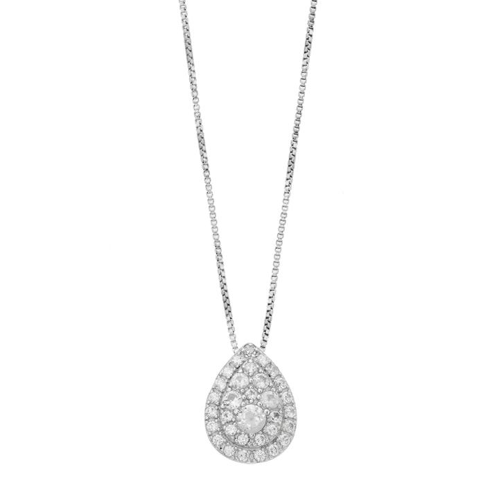 Pure Radiance Lab-created White Sapphire & Diamond Accent Teardrop Pendant, Women's, Size: 18