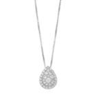 Pure Radiance Lab-created White Sapphire & Diamond Accent Teardrop Pendant, Women's, Size: 18