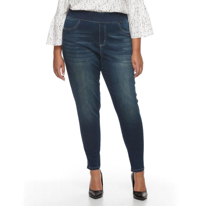 Plus Size Apt. 9&reg; Pull-on Skinny Jeans, Women's, Size: 20 W, Med Blue