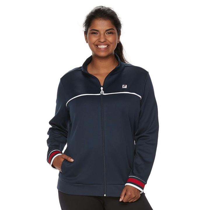 Plus Size Fila Sport&reg; Long Sleeve Track Jacket, Women's, Size: 3xl, Blue (navy)