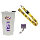 Lsu Tigers Badge Holder, Lanyard & Tumbler Job Pack, Adult Unisex, Multicolor