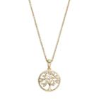 Fleur Cubic Zirconia Tree Circle Pendant Necklace, Women's, Yellow