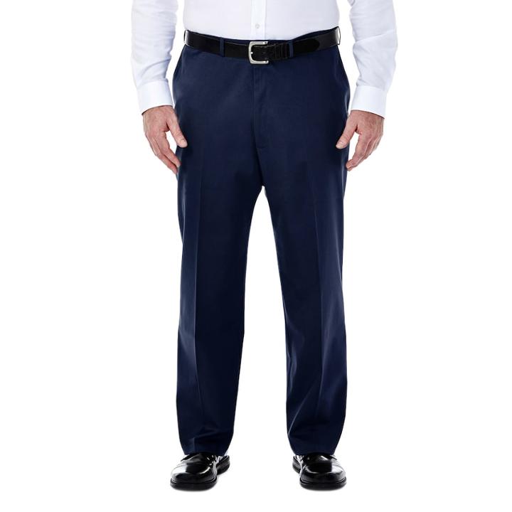 Big & Tall Haggar Premium Stretch No-iron Khaki Flat-front Pants, Men's, Size: 46x38, Dark Blue