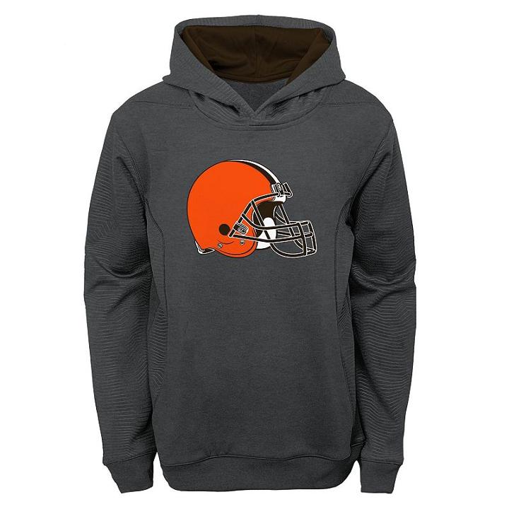 Boys 8-20 Cleveland Browns Energy Performance Hoodie, Boy's, Size: S(8), Grey (charcoal)