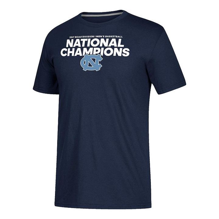 Men's North Carolina Tar Heels 2017 Ncaa Basketball National Champions Climb The Ladder Tee, Size: Large, Blue (navy)
