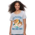 Disney's Beauty And The Beast Juniors' Bad Decisions Make Good Stories Graphic Tee, Teens, Size: Xs, Med Grey