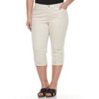 Plus Size Gloria Vanderbilt Margie Embroidered Capri Jeans, Women's, Size: 18 W, Lt Beige