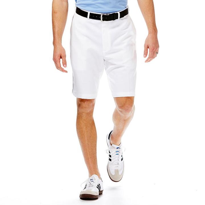 Men's Haggar&reg; Cool 18&reg; Plain-front Microfiber Performance Shorts, Size: 44, White