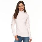 Women's Croft & Barrow&reg; Turtleneck Top, Size: Medium, Brt Pink