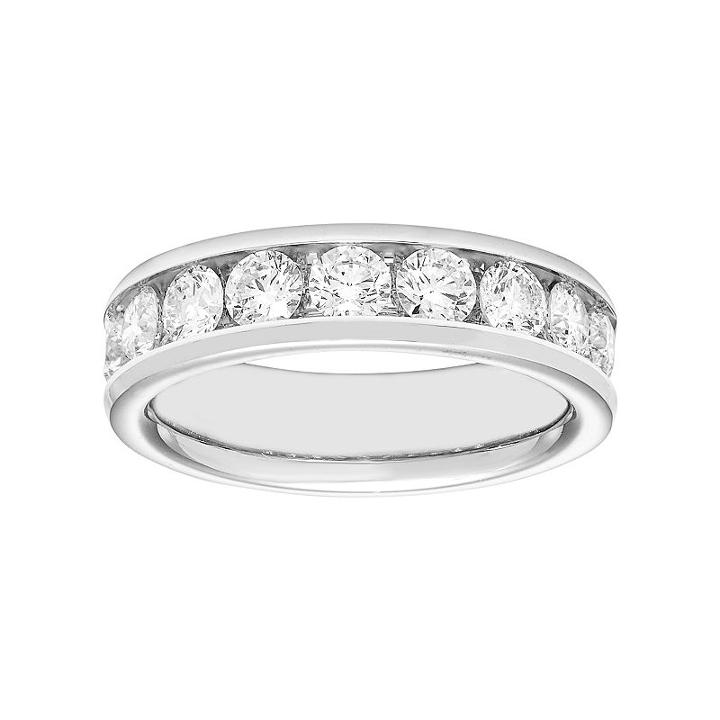 14k Gold 1 1/2 Carat T.w. Diamond Anniversary Ring, Women's, Size: 5.50, White