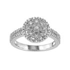 1/5 Carat T.w. Diamond Sterling Silver Halo Ring, Women's, Size: 7, White