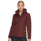 Women's Weathercast Hooded Quilted Jacket, Size: Large, Red